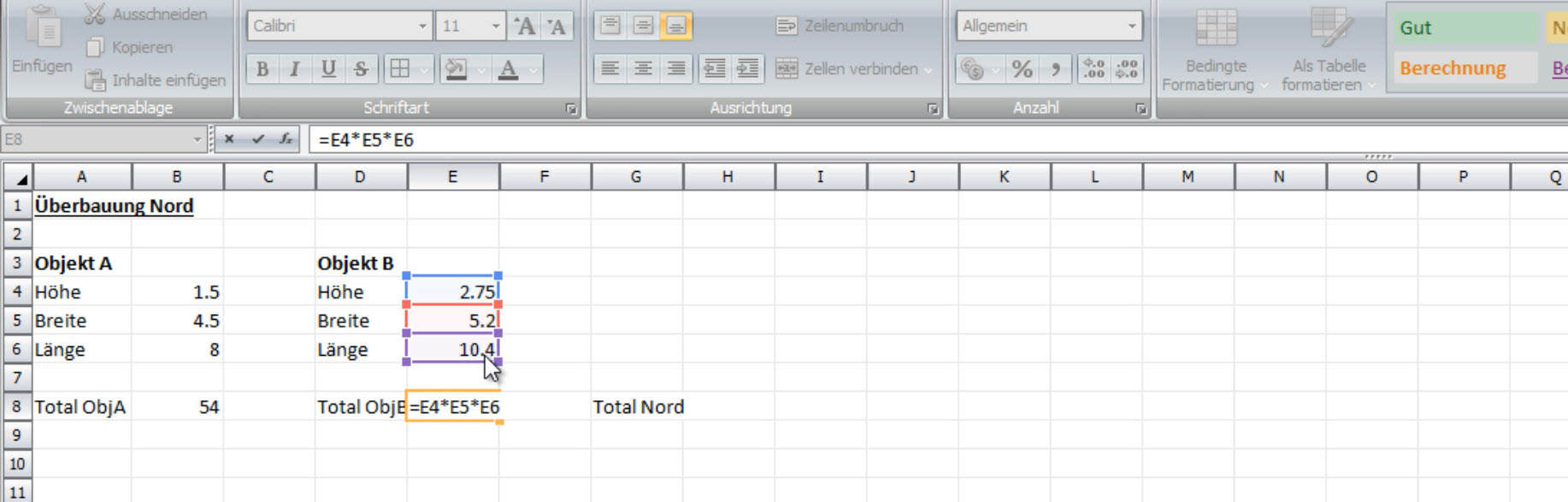 Excel-Ausmass Bild 2