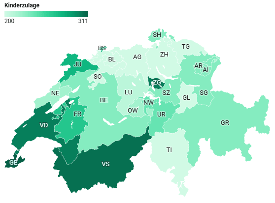 Familienzulagen nach Kanton